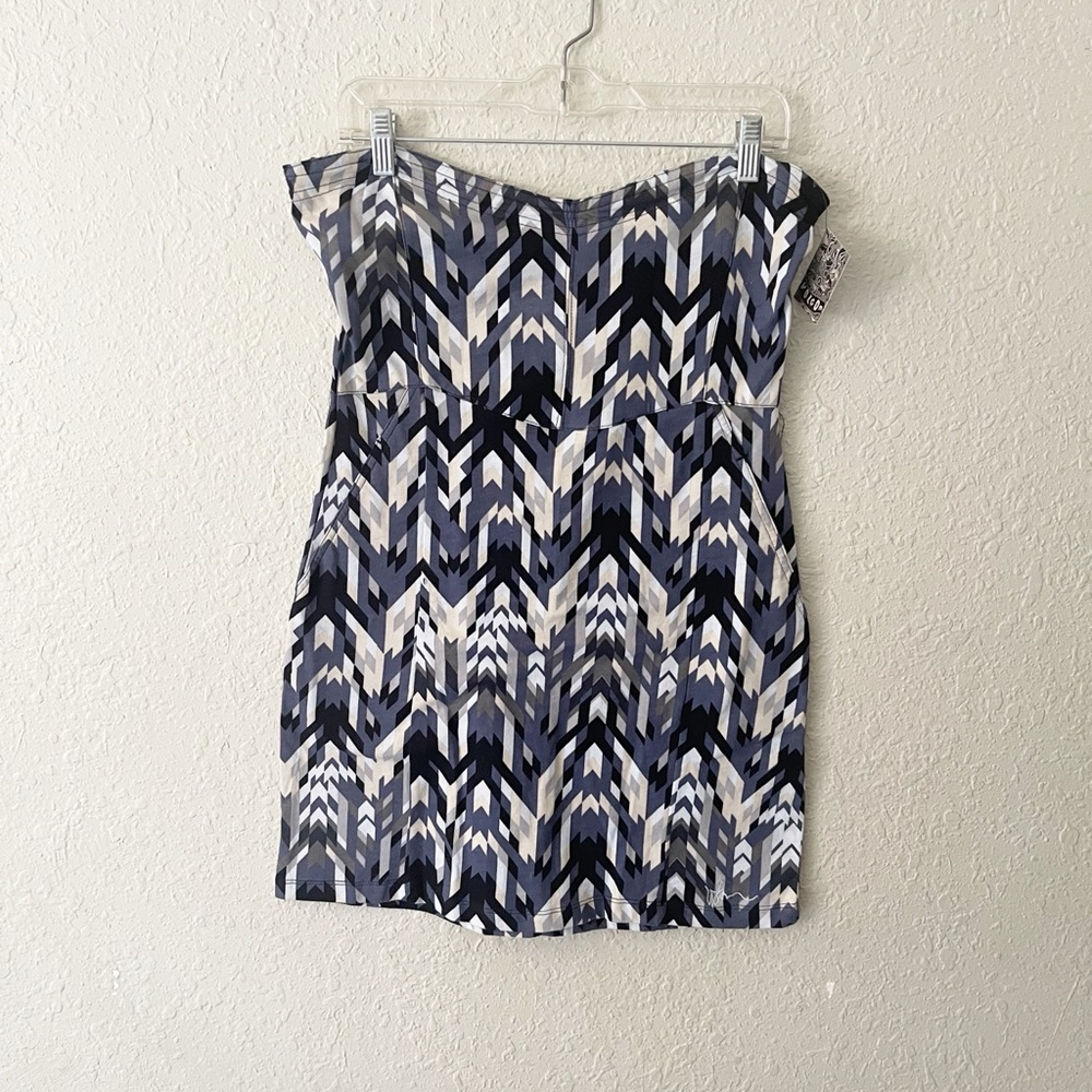 Volcom All Together Now Tube Strapless Print Mini Dress NWT Size Large